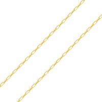 Corrente de ouro 18k masculina 50cm cartier elos arredondados - 4,60g foto frontal da corrente 