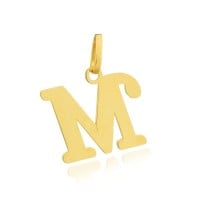 Pingente de ouro 18k letra M