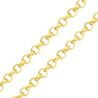 Corrente de ouro 18k feminina elos portugues portuguesa 50cm foto detalhada elos da corrente 