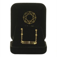 Pulseira De Ouro 18k Infantil (Bebê) Placa Para Nome E Bola