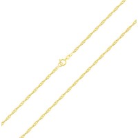 Corrente de ouro 18k singapura torcida 60cm - 1g