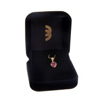 Pingente de ouro 18k coração com zircônia vermelha