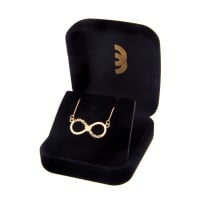 Gargantilha de ouro 18k simbolo infinito com nome personalizado