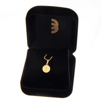 Pingente de ouro 18k profissão odontologia placa redonda pequena