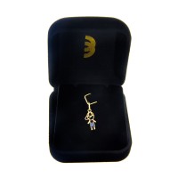 Pingente de ouro 18k menino filho com zircônias azuis 