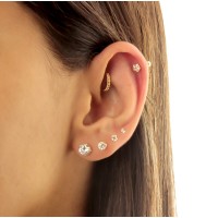 Piercing de ouro 18k ponto de luz estrela tragus cartilagem