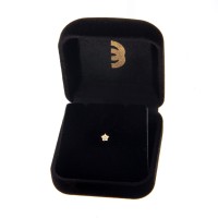 Piercing de ouro 18k reto flor 5 pedras tragus cartilagem