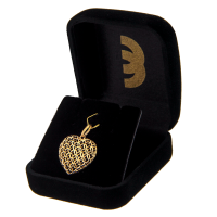 Pingente de ouro 18k coração grande cheio oco vazado