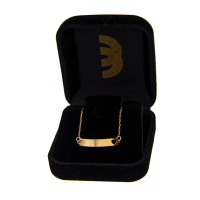 Pulseira infantil de ouro 18k chapinha nome coração