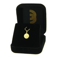 Pingente São Bento de ouro 18k medalha redonda