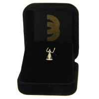 Pingente de ouro 18k Nossa Senhora Aparecida com safiras mini