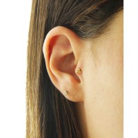 Piercing de ouro 18k tragus três marias