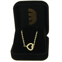 Pulseira De Ouro Feminina Com Coração Cravejada De Zircônias