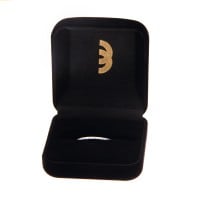  Anel meia aliança de ouro 18k branco zirconias caixa veludo