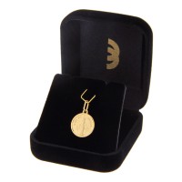 Pingente Nossa Senhora das Gracas de ouro 18k face unica foto caixa de veludo