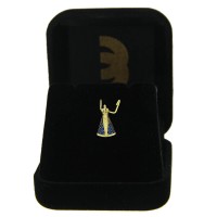 Pingente Nossa Senhora ouro 18k manto pedras azuis