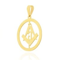 Pingente de ouro 18k simbolo maçon