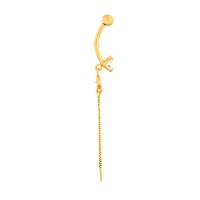 Piercing de umbigo de ouro 18k ponto de luz com pingente