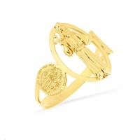 Anel São Bento de ouro 18k oval