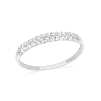 Anel aparador de aliança ouro 18k branco com zirconias 1,25mm