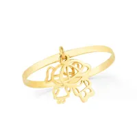 Anel filhos e ouro 18k pingente menino / menina fino