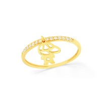 Anel filho menino meia aliança ouro 18k