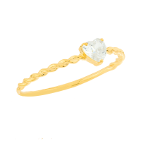 Anel de ouro 18k solitário coração Aubra Joias 03