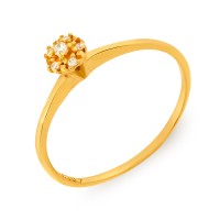 Anel de Ouro 18k cálice com flor