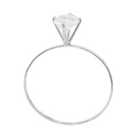 Anel de noivado solitário ouro branco 18k 6mm