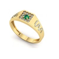 Anel de formatura medicina II ouro 18k verde