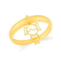 Anel filhos pingente menina de ouro 18k