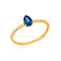 Anel de ouro com pedra azul London