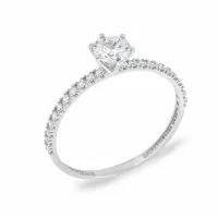Anel moissanite ouro branco 18k XV