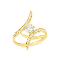 Anel solitário de ouro 18k Edge Collection