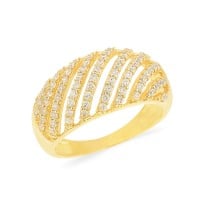Anel com pedras cravejadas de ouro 18k