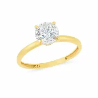 Anel moissanite de ouro 18k 1.0 ct XII