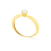 Anel solitário de ouro 18k classic aro liso