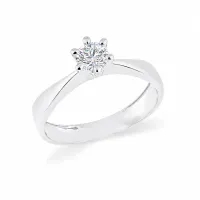 Anel moissanite de ouro branco 18k 0,3ct XI