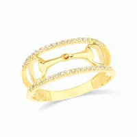 Anel de ouro 18k Western estribo