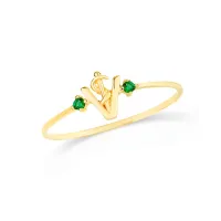 Anel de formatura veterinário ouro 18k verde