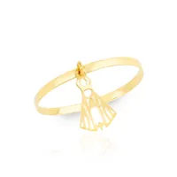 Anel de ouro 18k com pingente Nossa Senhora