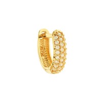 Brinco argola de ouro cravejado de pedras 1 peça 