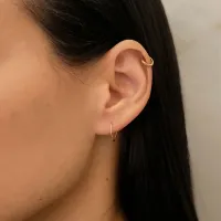 Brinco argola de ouro 18k redonda fio fino pequena