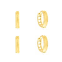 Brinco de argola segundo furo pequena ouro 18k