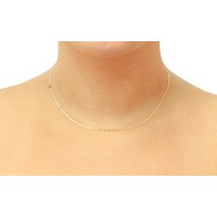 Corrente de Ouro 18k feminina Piastrine 40cm 1,9g