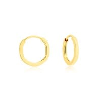 Brinco de argola pequeno ouro 18k sextavado 2o furo helix