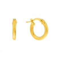 Brinco argola de ouro pequena torcida ouro 18k