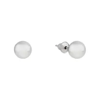 Brinco bola de ouro 18k branco 5mm