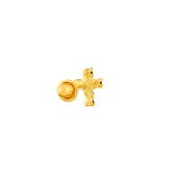 Brinco de cruz masculino 1 peça ouro 18k