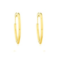 Brinco de ouro 18k argola coração grande fio 2mm foto frente 